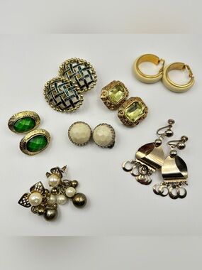 Vintage Earrings Mixed Lot of 7 Pairs Pierced Clip On Screwback